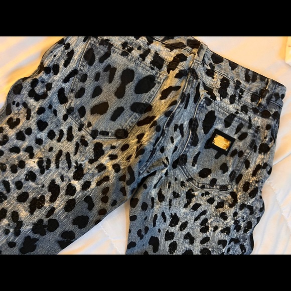 Leopard Print sz 38 Euro Dolce & Gabbana Runway Jeans - Picture 6 of 11